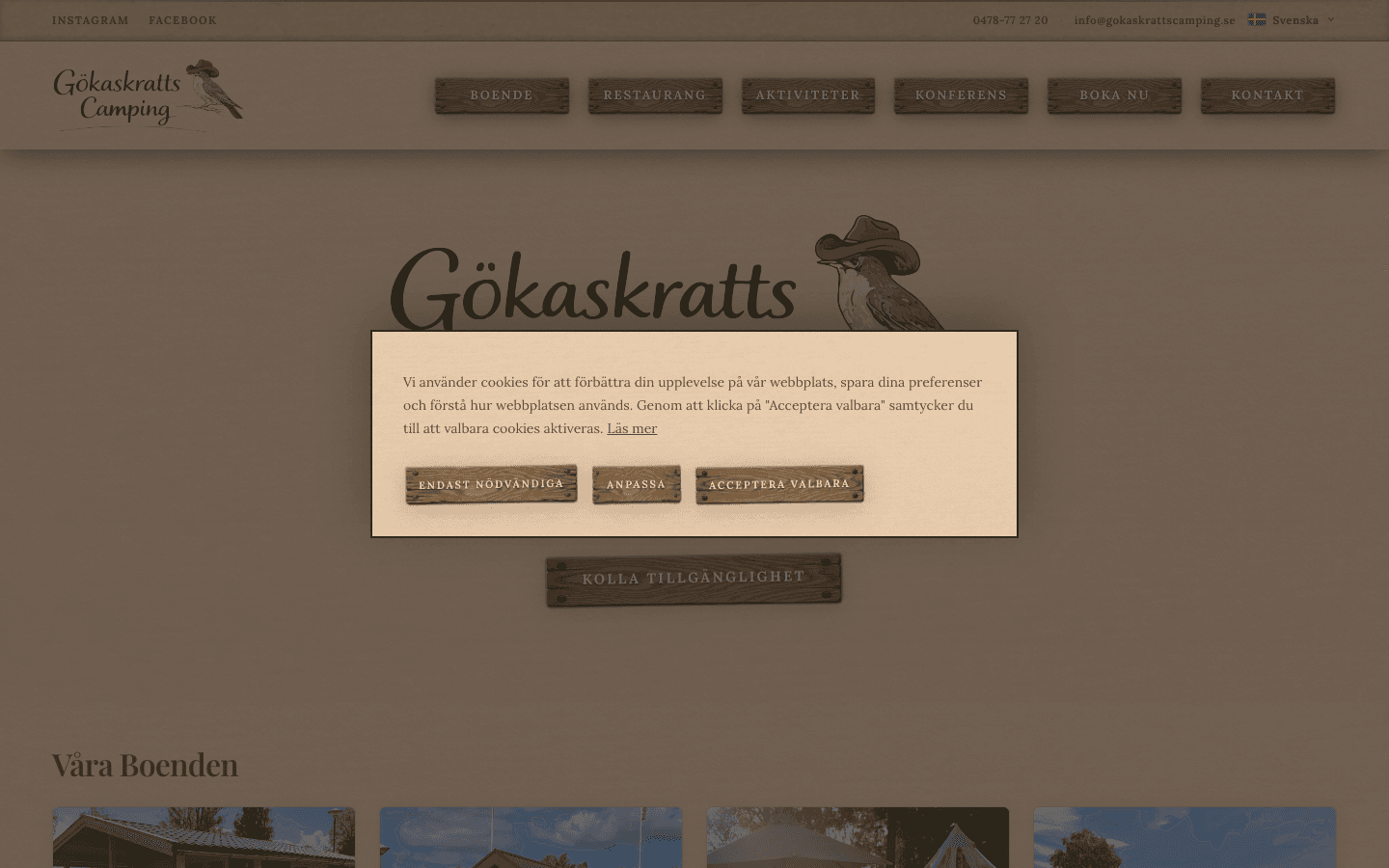 Gökaskratts Camping startsida