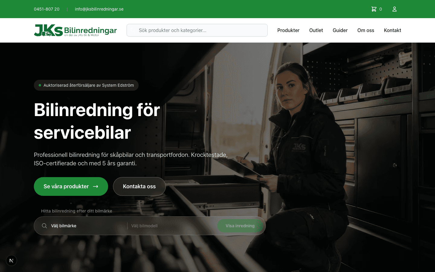 Startsidan för JKS Bilinredningar