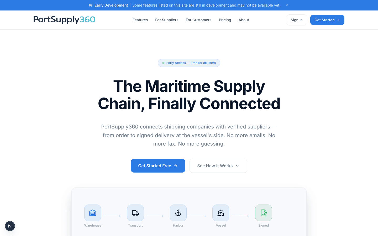 PortSupply360 startsida